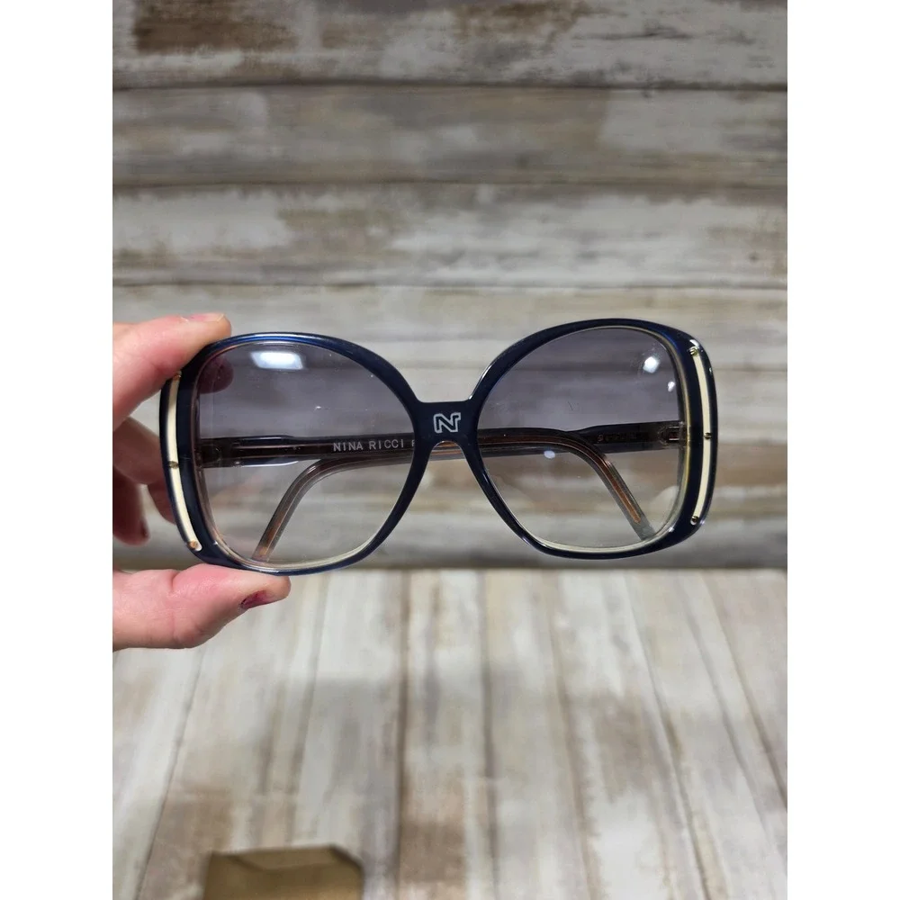 Vintage Nina Ricci Oversized Sunglasses Frames France with Pouch - READ / TLC